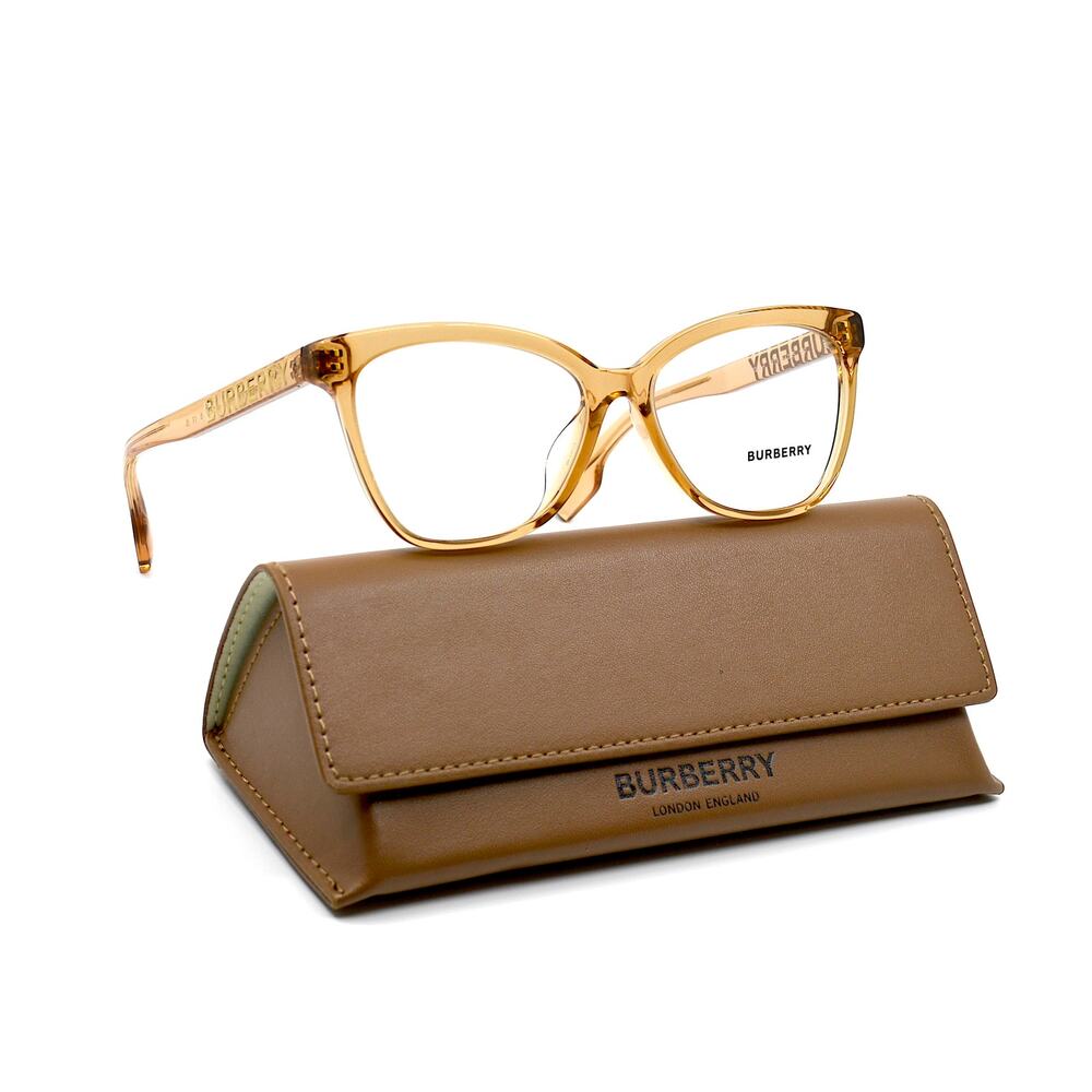 NEW BURBERRY BE2364F 3779 TRANSPARENT BROWN AUTHENTIC EYEGLASSES FRAME